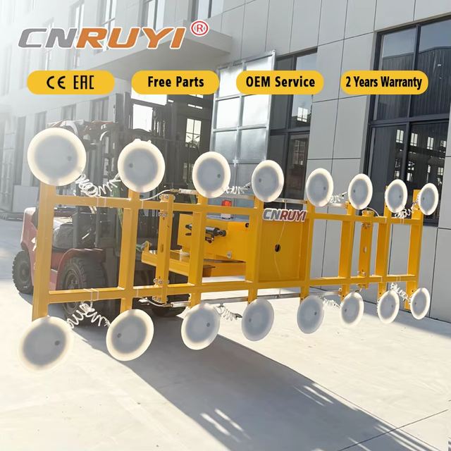 1000kg Forklift Mounted Vacuum Suction Lifter EAC CE Approved Dual Pump Vacuum Glass Handler for Big Glass
