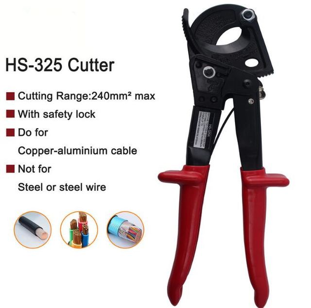 HS-325A 240 Square Millimeter Hand Ratchet Cable Cutter Plier Ratchet Wire Cutter Plier Hand Tool