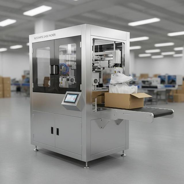 Automatic Shoe Packing And Boxing Machine With Tissue Wrapping