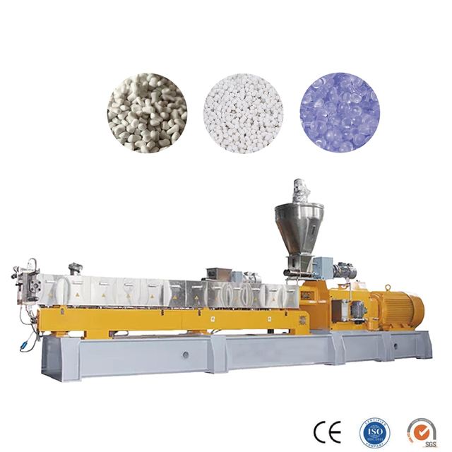 ABS Filling Masterbatch Machine Twin Screw Extruder Granulator PLC Control