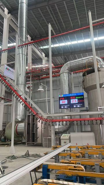 Vertical Powder Coating Line Designed Monthly Capacity for Aluminum Profiles